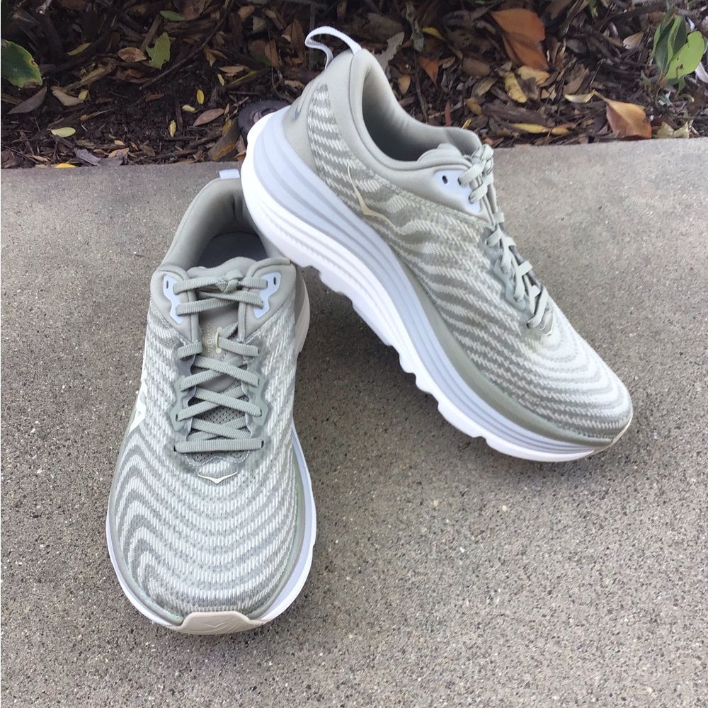 Hoka One One Gaviota 5 Neutral Knit Running Sneakers - Barley Oat milk